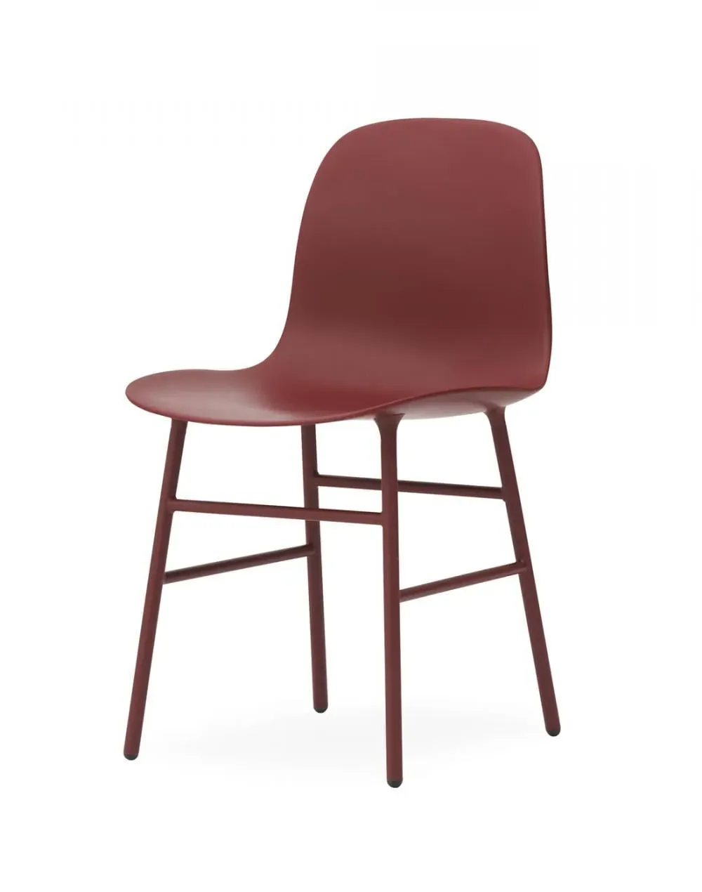 Shell Chair with Metal Legs - Red, Plastic