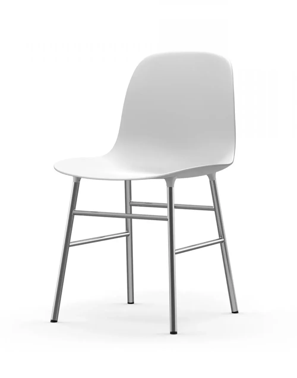 Shell Chair with Metal Legs - White, Plastic