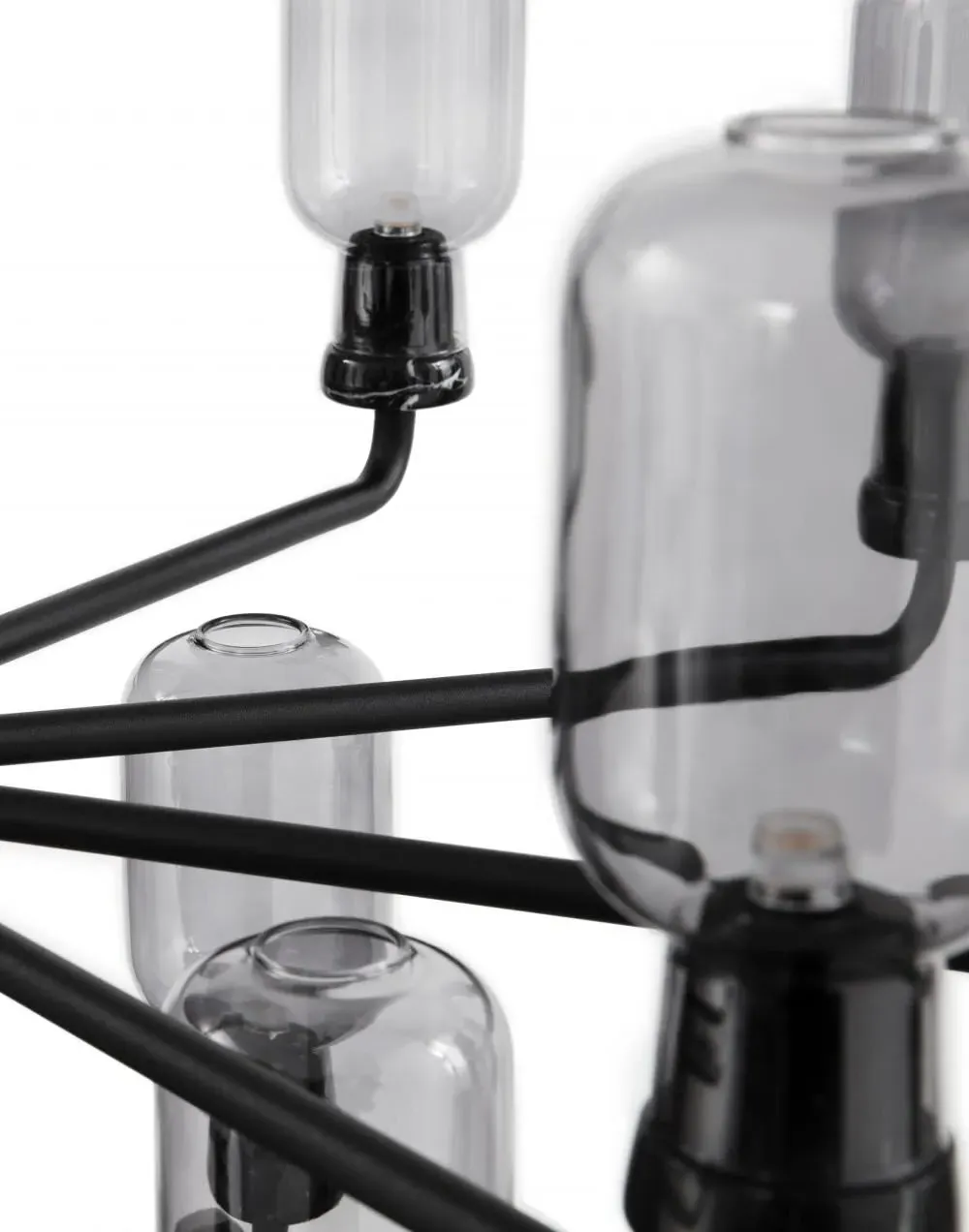 Small Chandelier Pendant Light - Smoke, Glass