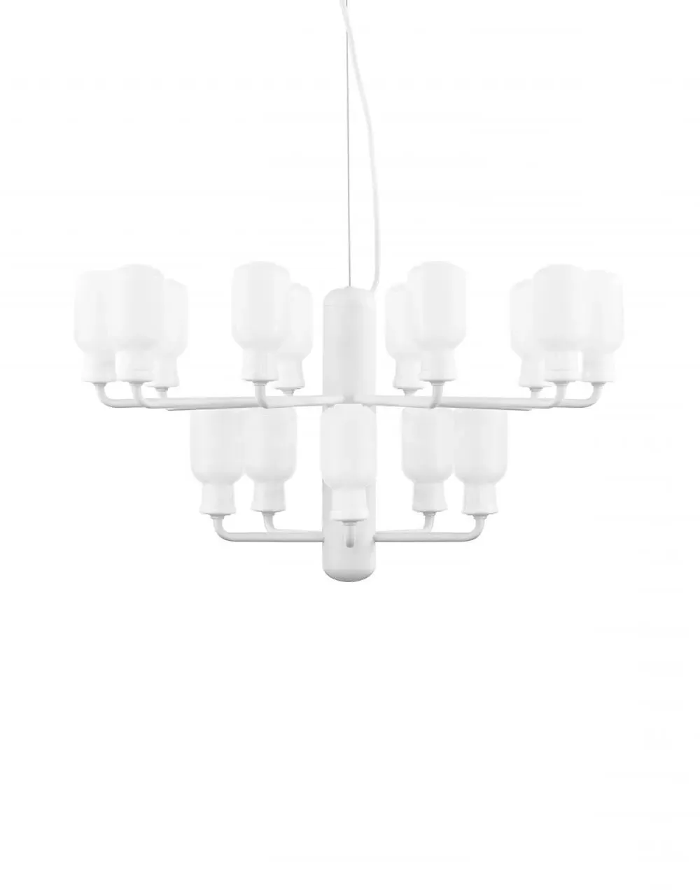 Small Chandelier Pendant Light - White, Glass image