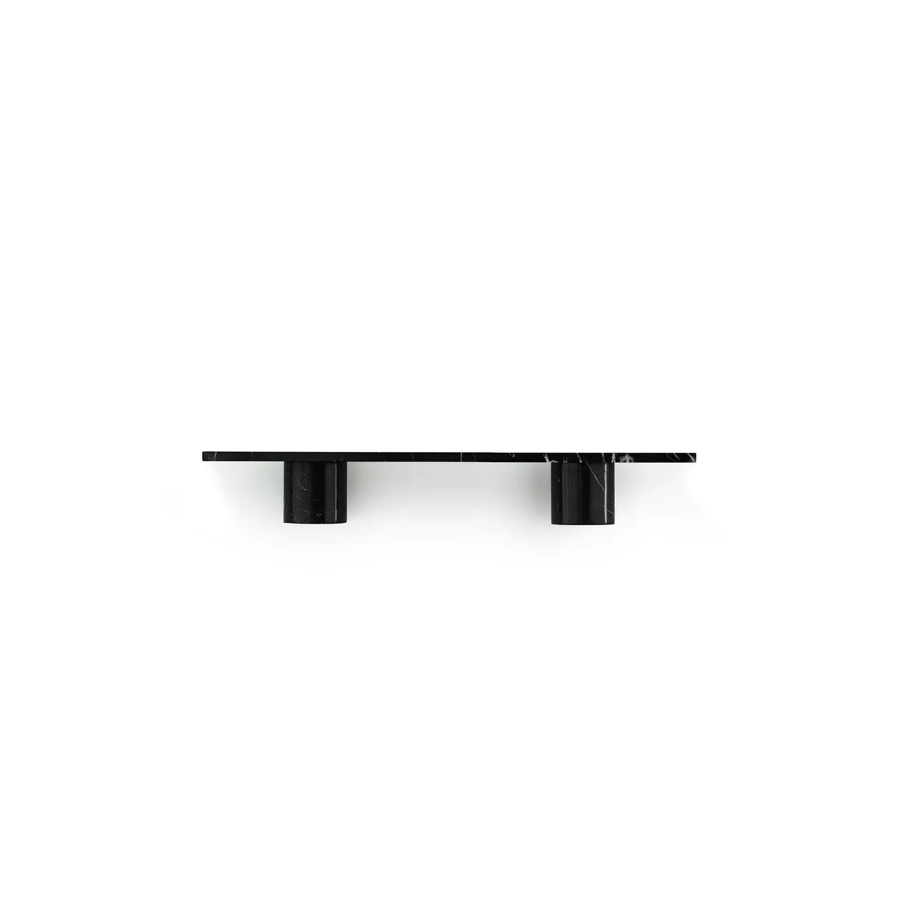 Small Wall Shelf with Brackets - Black, Marble image