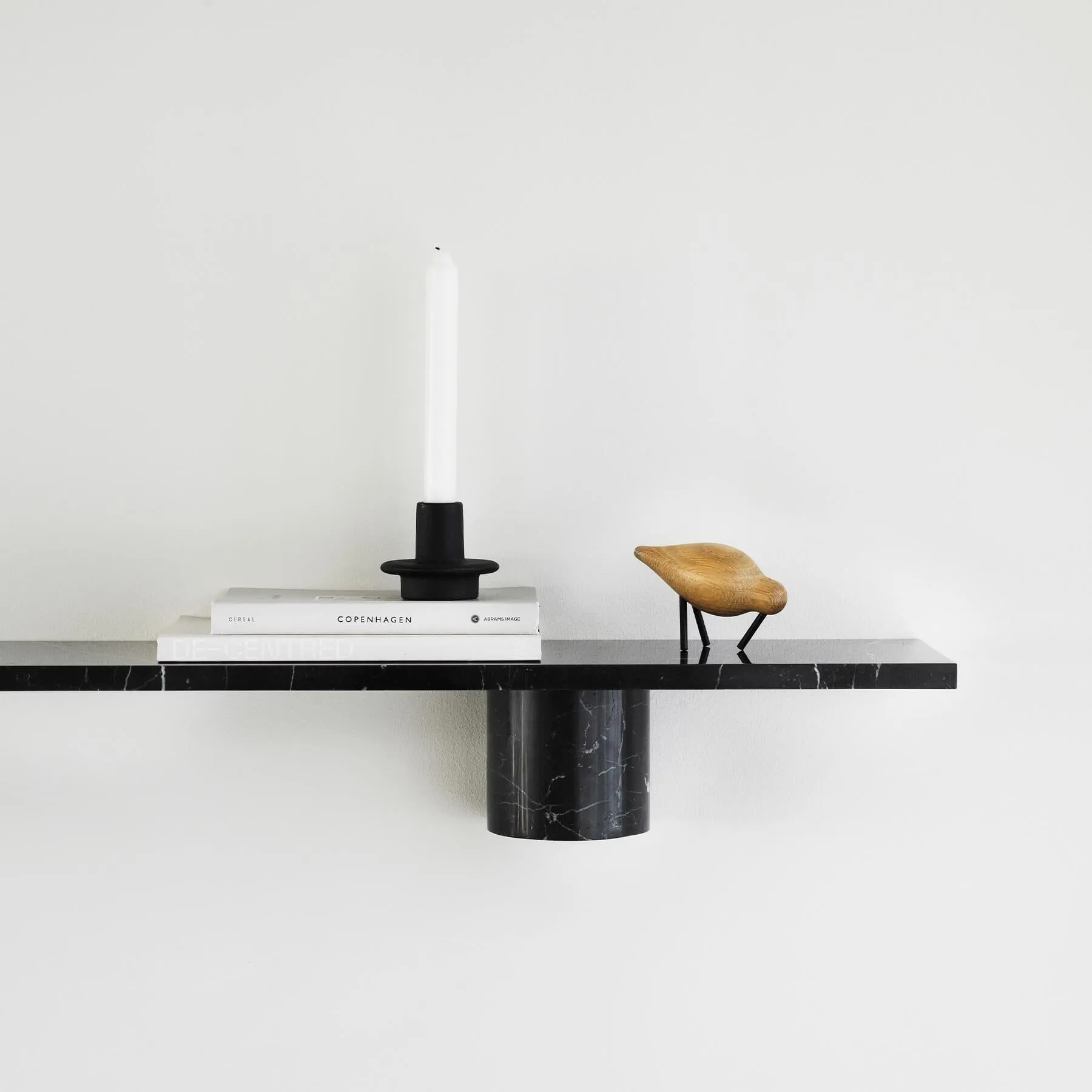 Small Wall Shelf with Brackets - Travertine