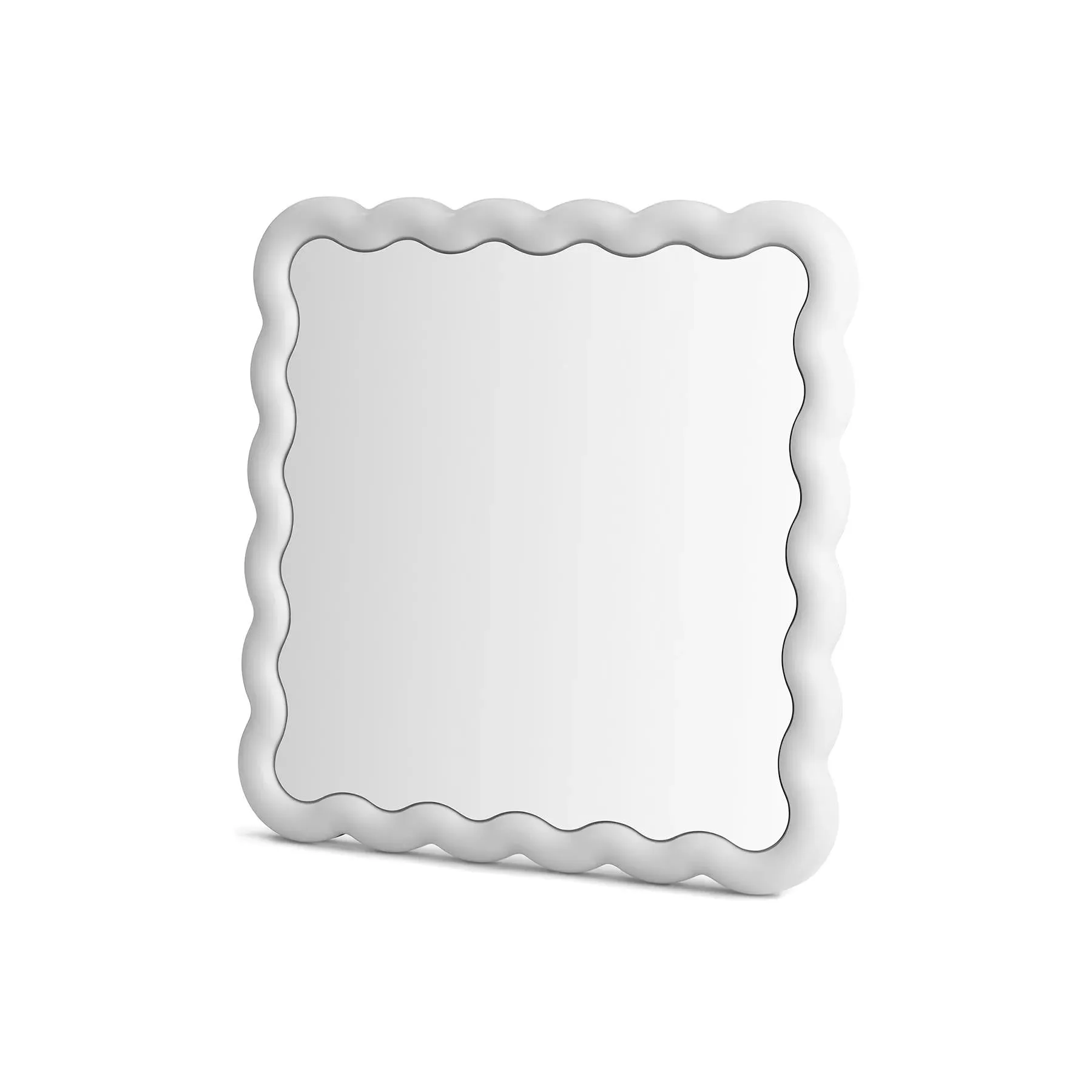 Square Mirror with LED Light - Wavy Frame