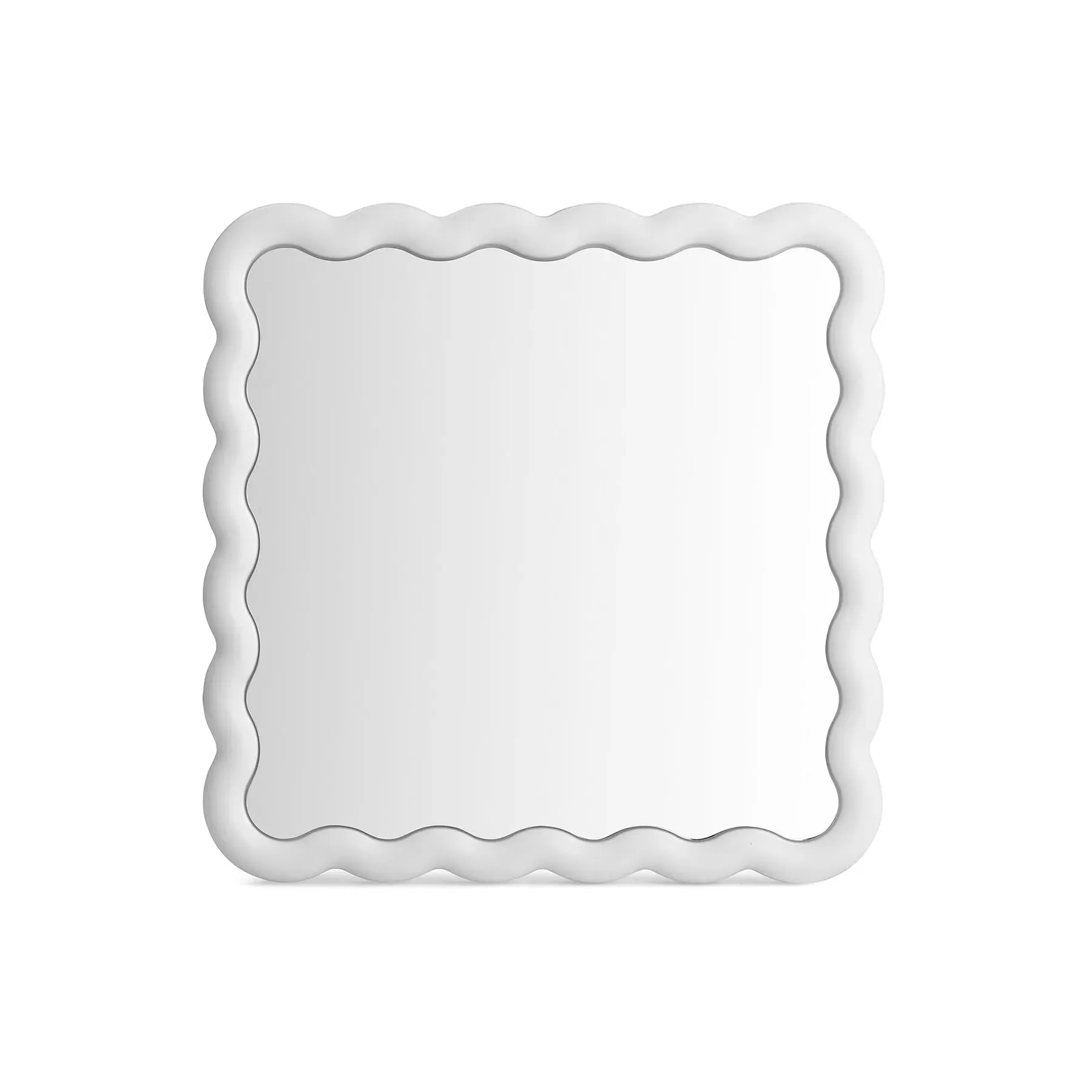 Square Mirror with LED Light - Wavy Frame