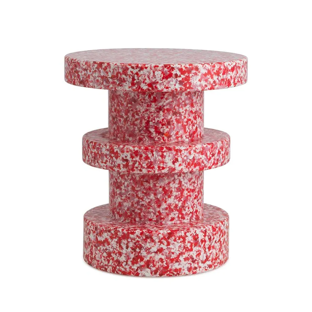 Stack Bit Stool - Red, Recycled Plastic
