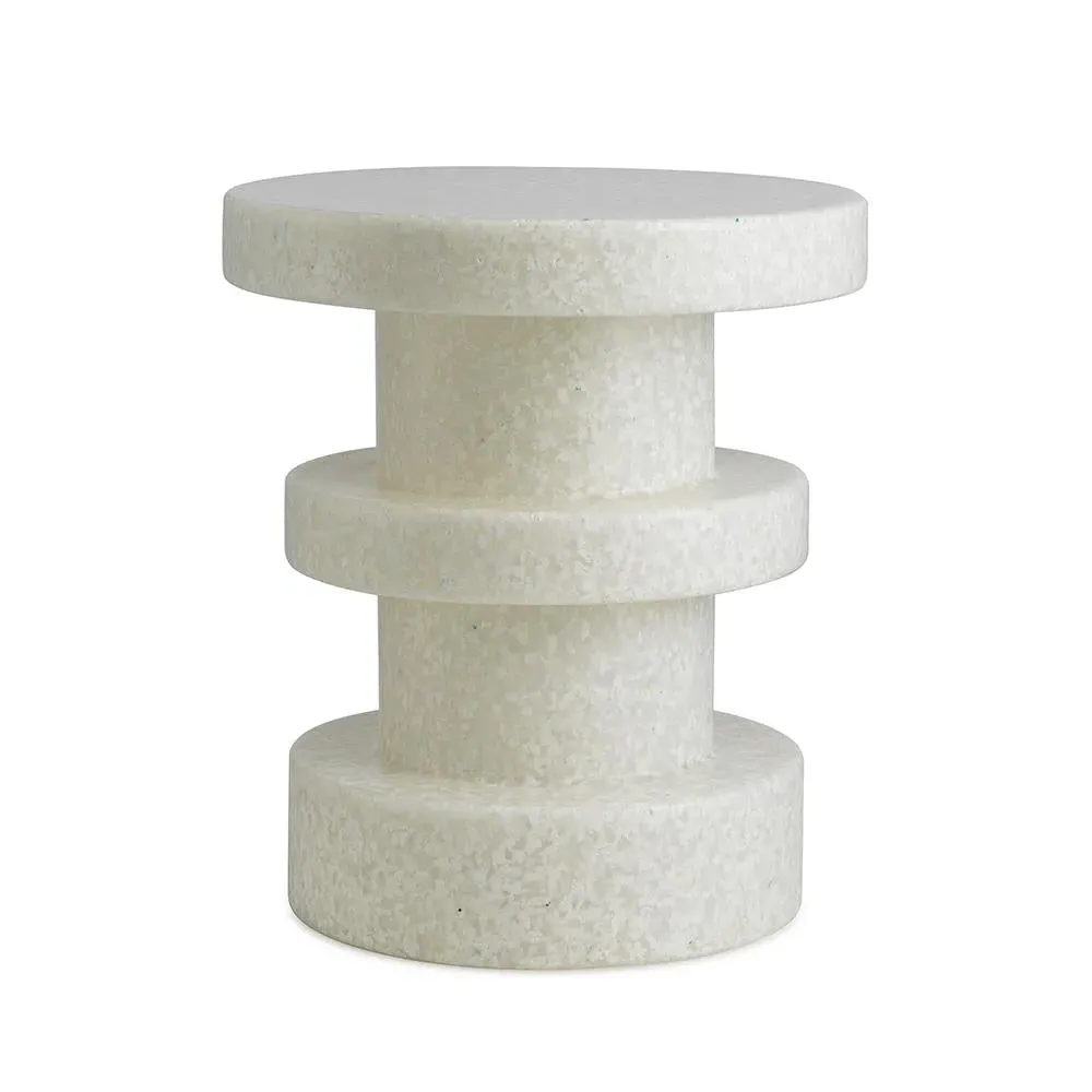 Stack Bit Stool - White, Recycled Plastic