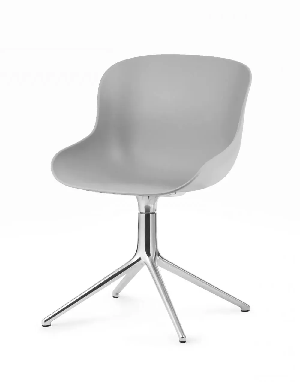 Swivel Office Chair with Arms - Grey, Aluminium