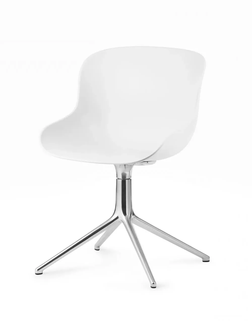 Swivel Office Chair with Arms - White, Aluminium