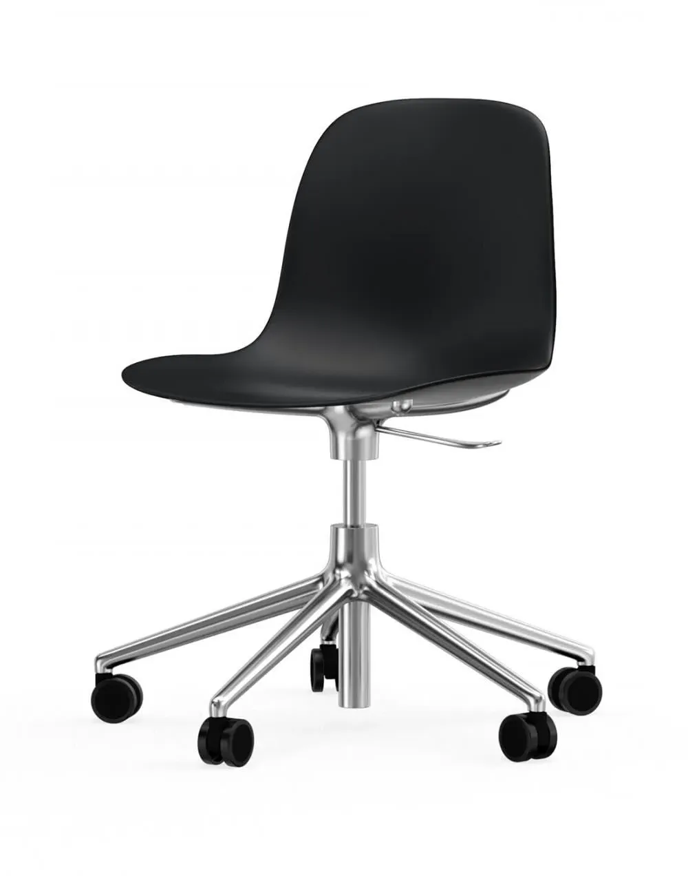 Swivel Office Chair with Gas Lift - Black, Aluminium image