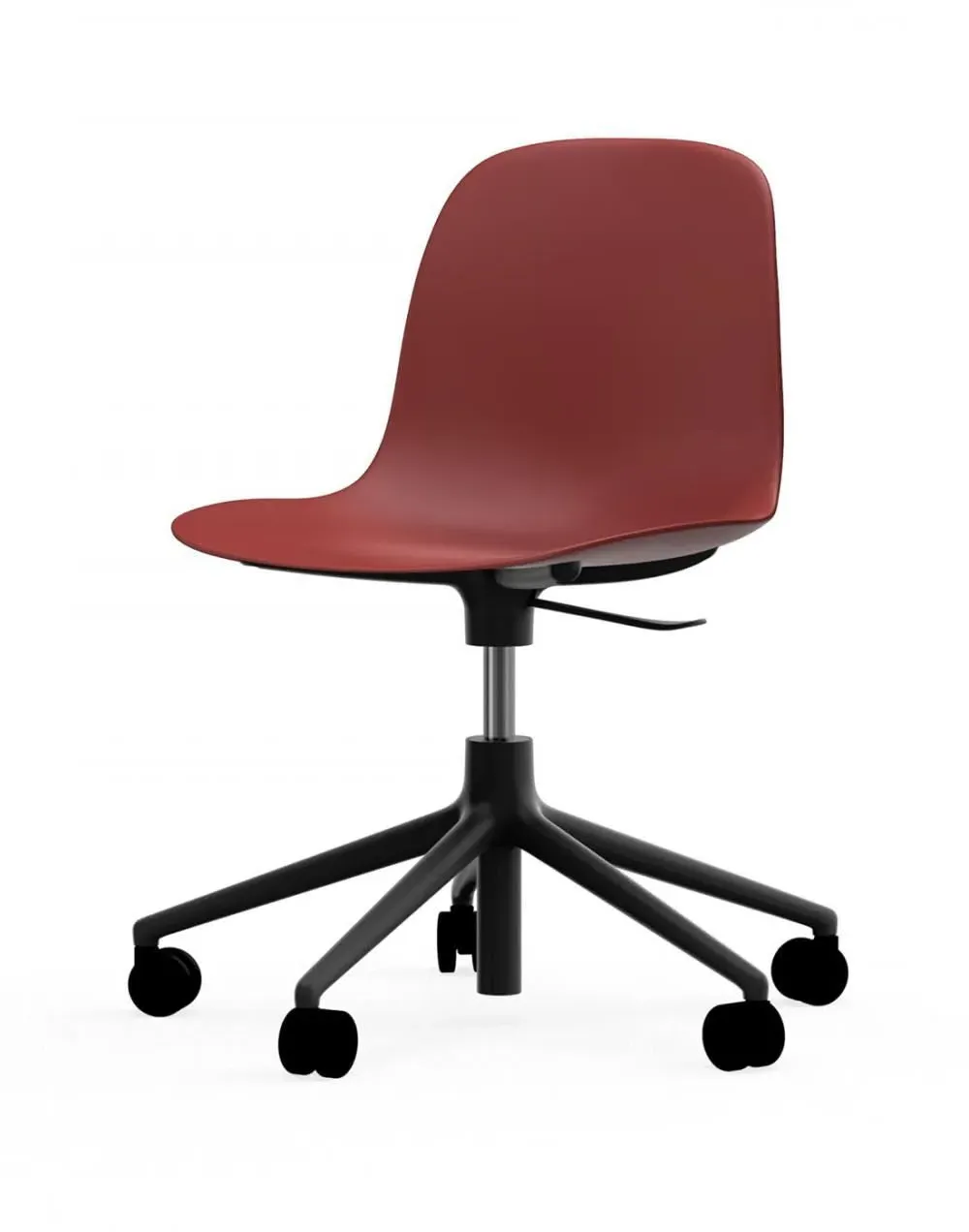 Swivel Office Chair with Gas Lift - Red, Aluminium