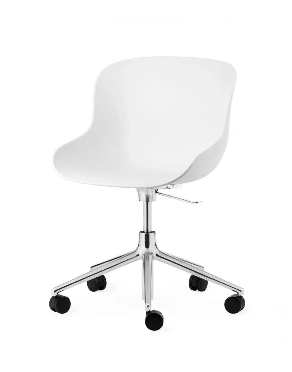 Swivel Office Chair with Gaslift - White, Aluminium