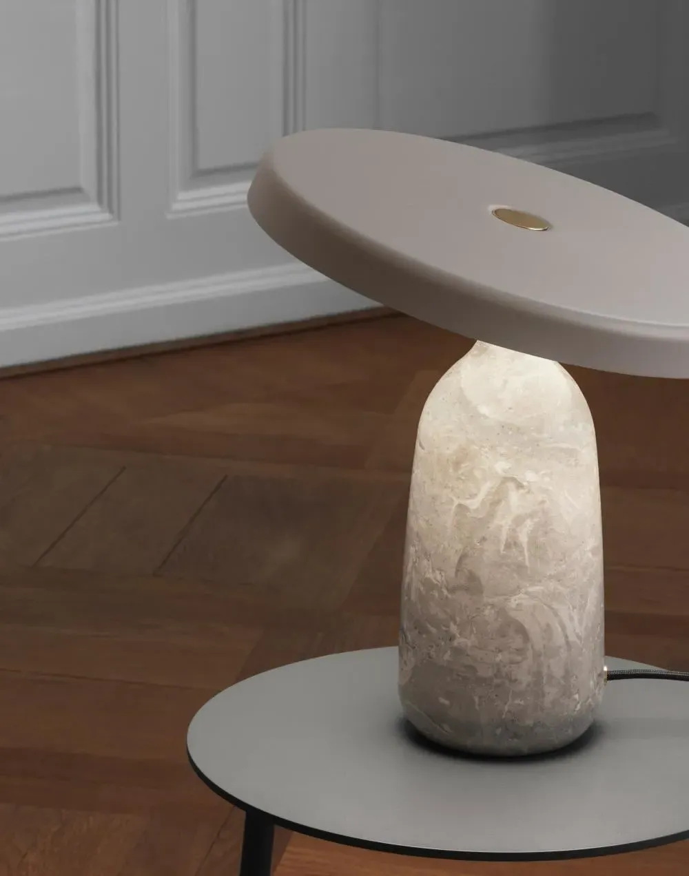 Table Lamp with LED Light - Grey, Steel