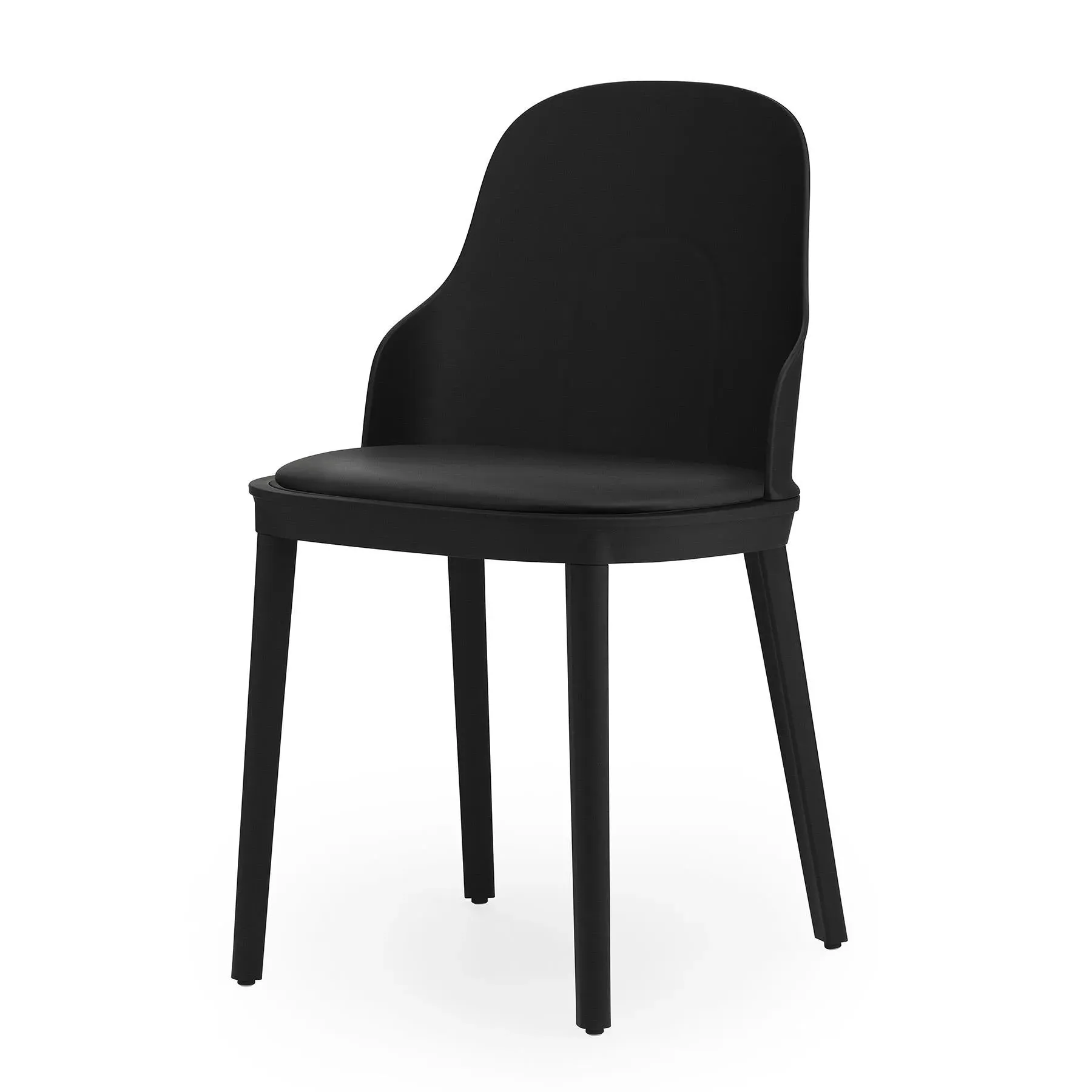 Upholstered Dining Chair - Black, Leather