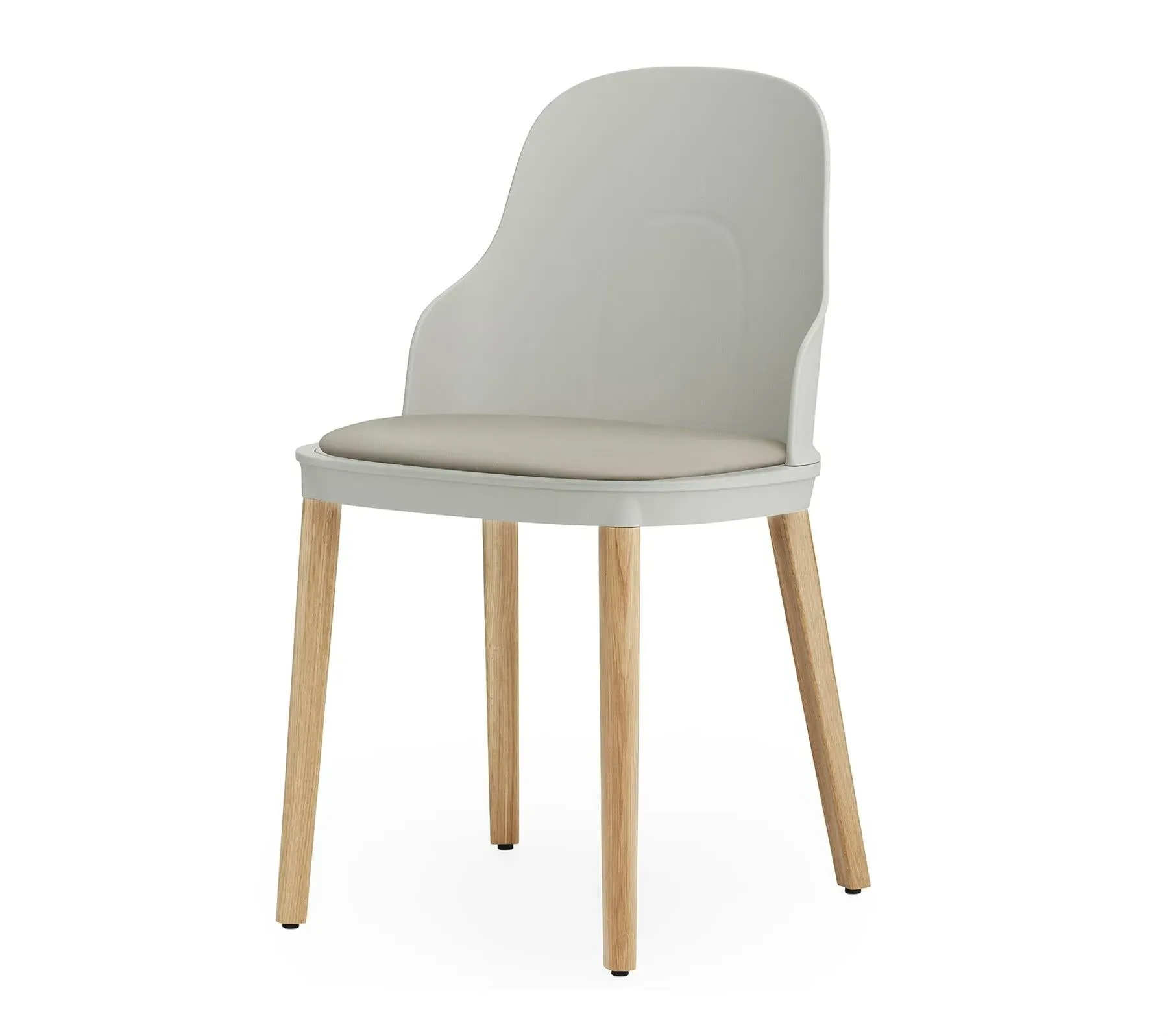 Upholstered Dining Chair - Warm Grey, Leather