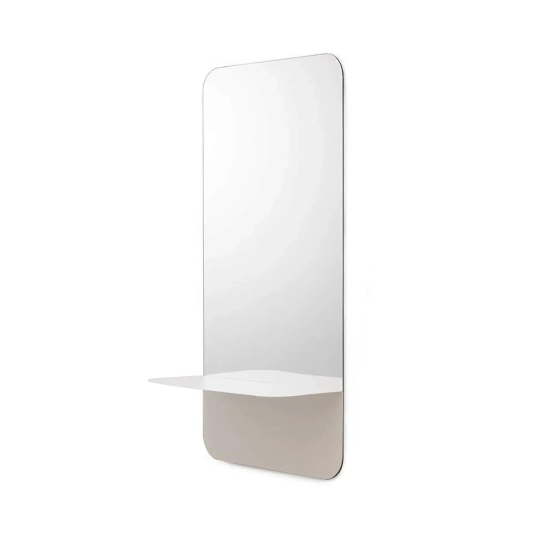Vertical Wall Mirror with Shelf - Steel