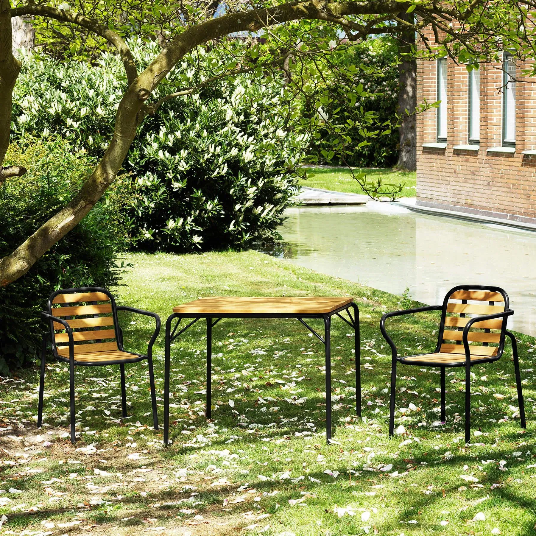 Vig Garden Wooden Armchair - Black