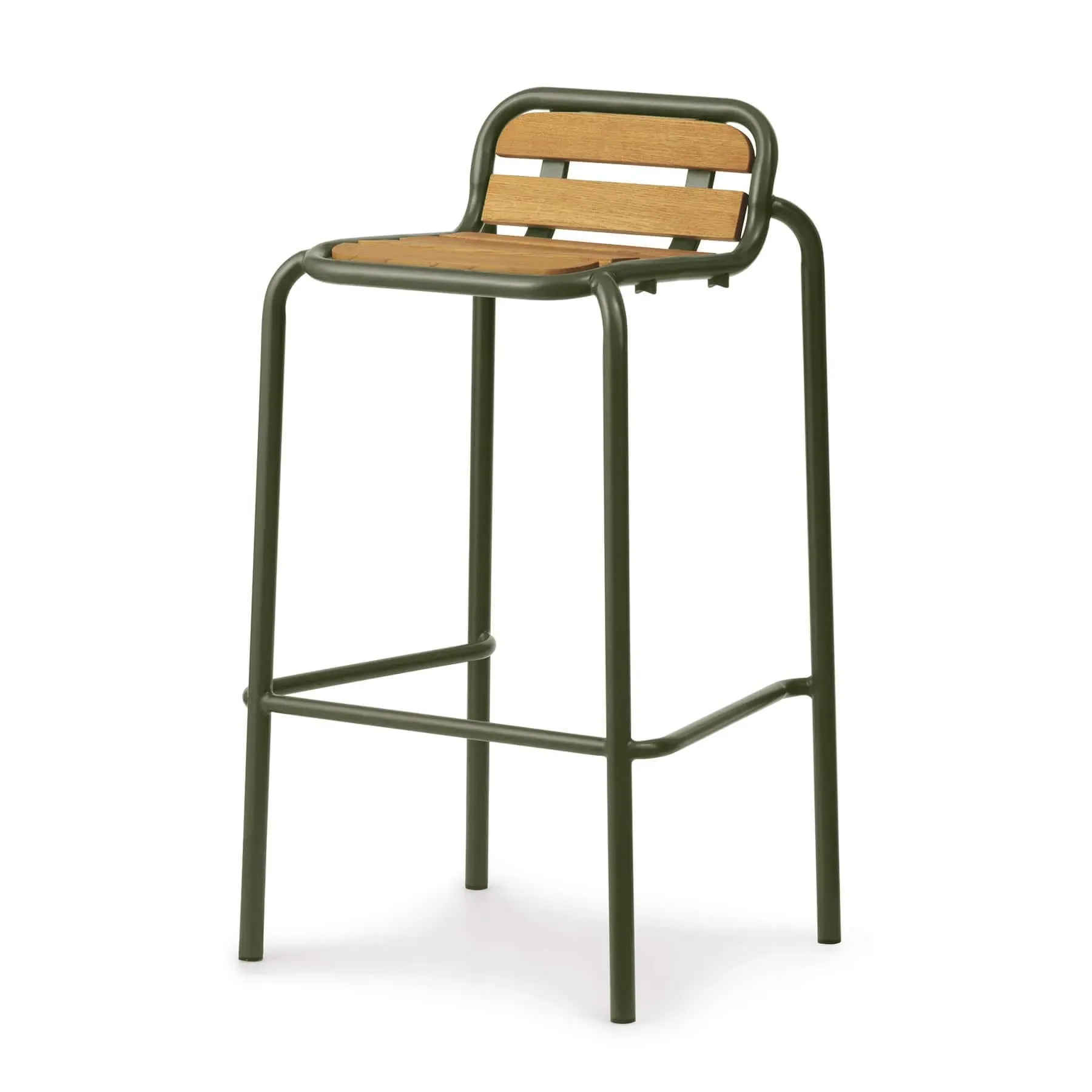 Vig Wooden Garden Barstool 65cm - Black, Steel