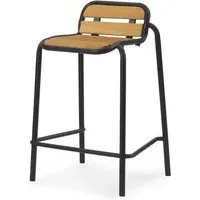 Vig Wooden Garden Barstool 65cm - Black, Steel