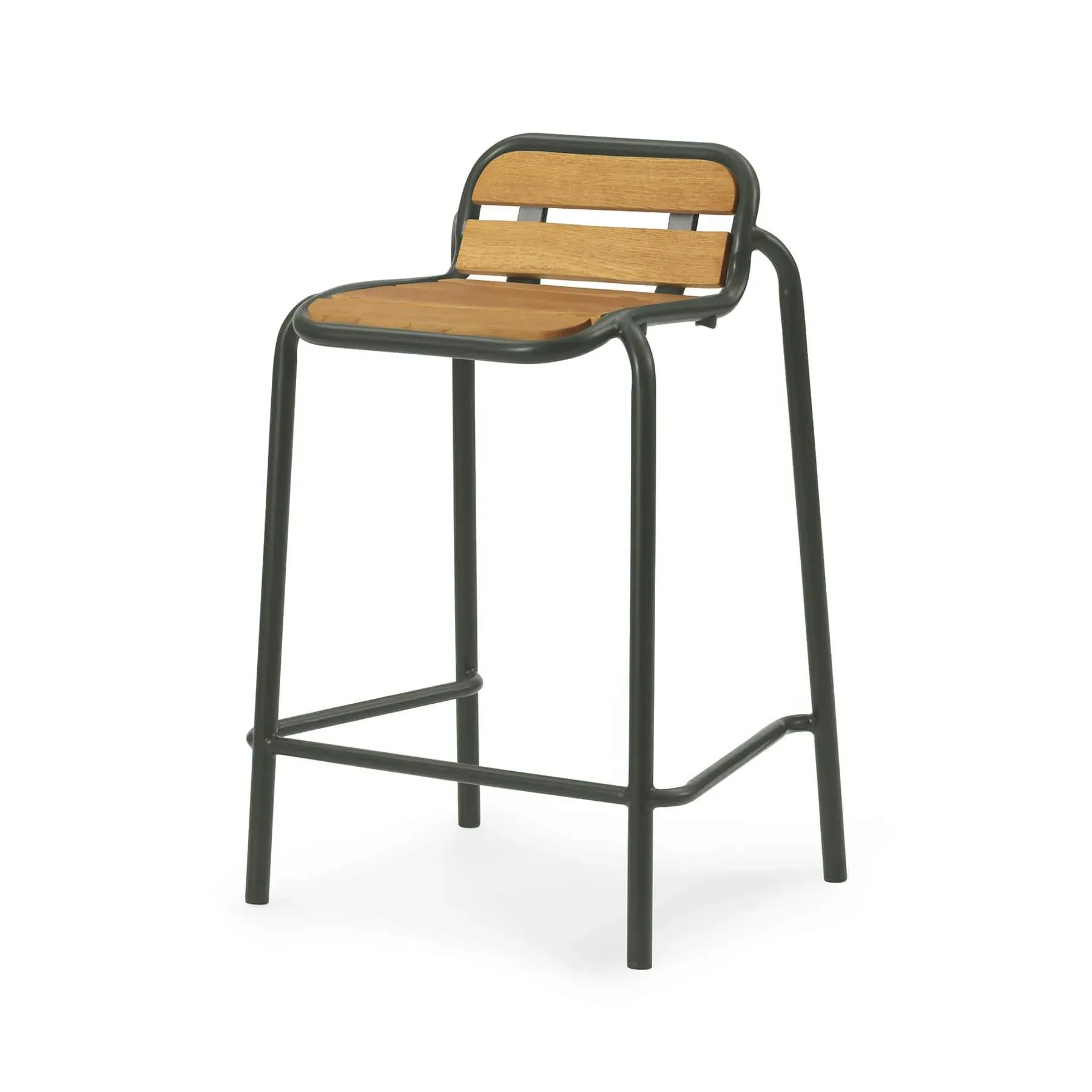 Vig Wooden Garden Barstool 75cm - Green, Steel