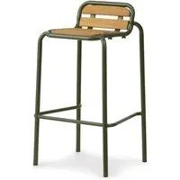 Vig Wooden Garden Barstool 75cm - Green, Steel