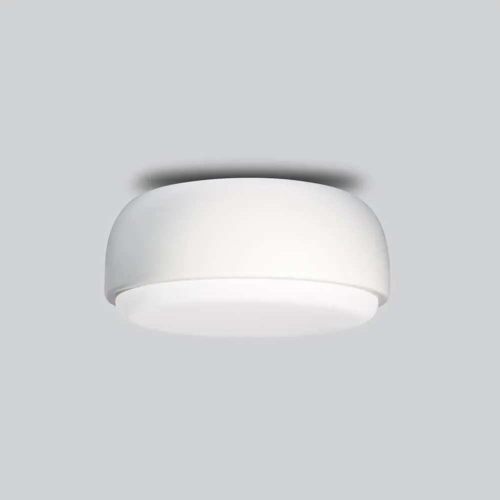 30cm Flush Ceiling Light - Dark Grey, Metal