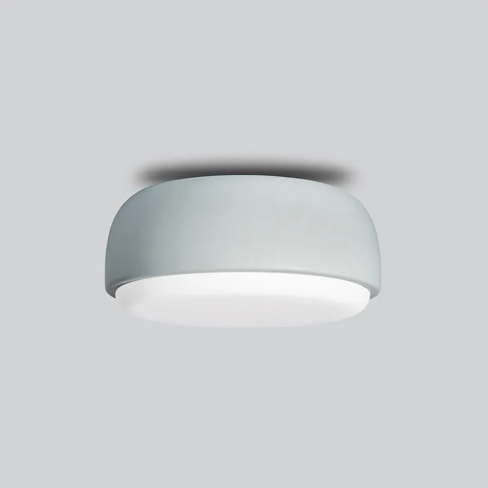 30cm Flush Ceiling Light - Dusty Blue, Metal