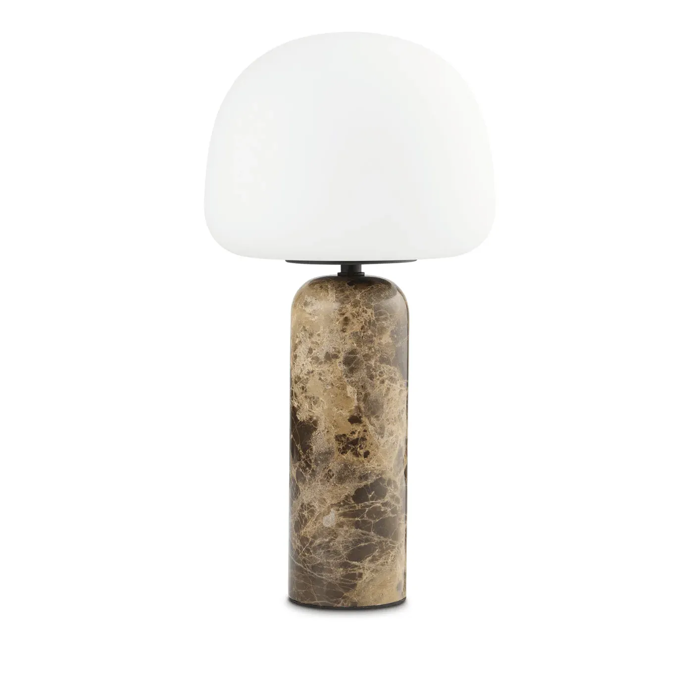 33cm LED Table Lamp with Dimmer - White, Glass