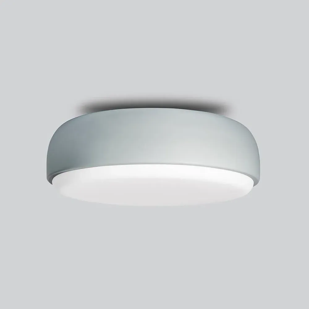 40cm Flush Ceiling Light - White, Metal