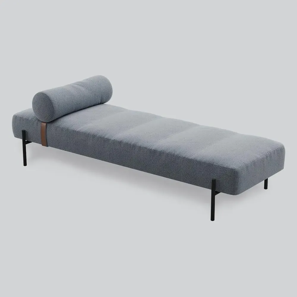 Adjustable Daybed with Leather Strap - Black image