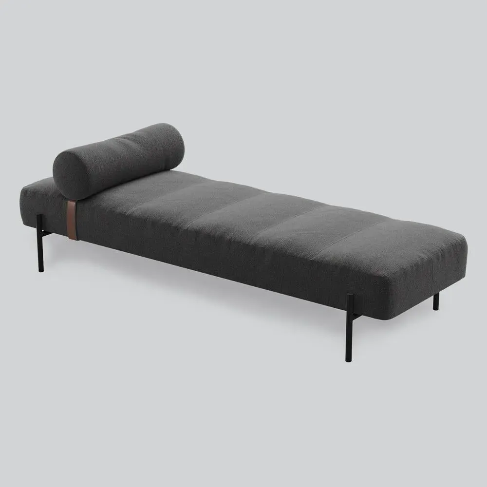 Adjustable Daybed with Quilted Cushions - Black image