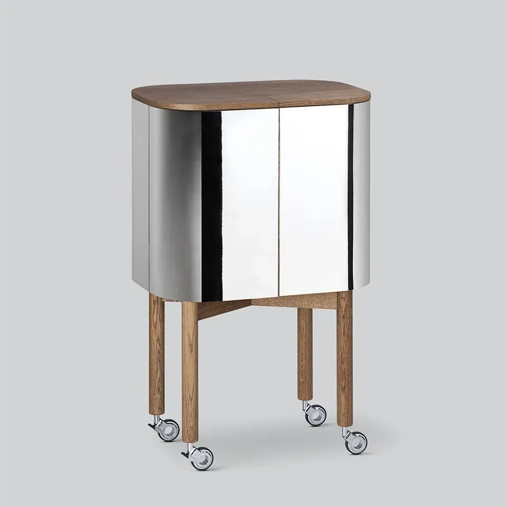 Bar Cabinet with Shelf - Smoked Oak