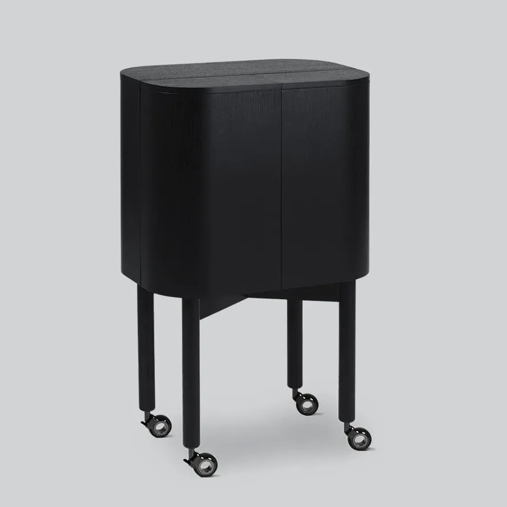 Bar Cabinet with Shelf - Smoked Oak