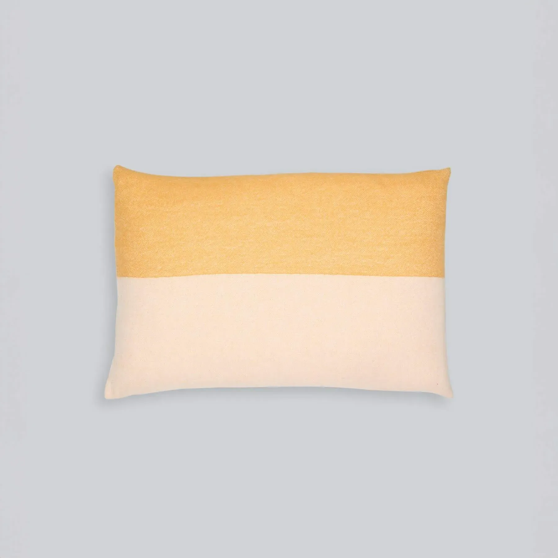 Cushion Cover with Horizontal Pattern - Yellow, Merino Wool
