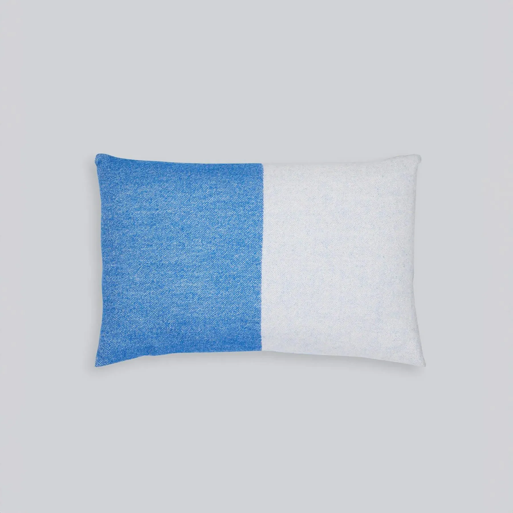 Cushion Cover with Vertical Pattern - Blue, Merino Wool