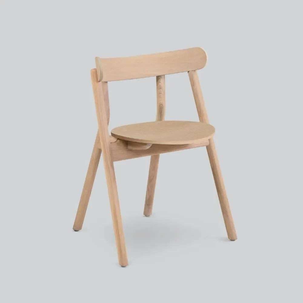 Dining Chair with Angled Legs - Black Oak