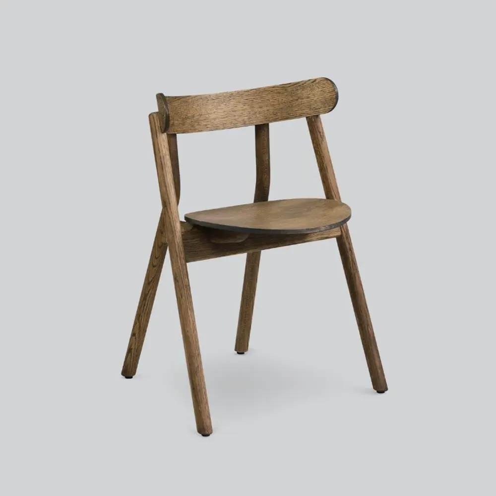Dining Chair with Angled Legs - Black Oak
