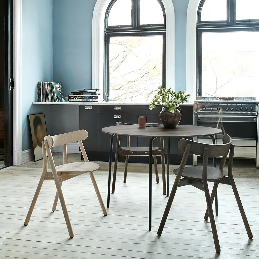 Dining Chair with Angled Legs - Light Oak