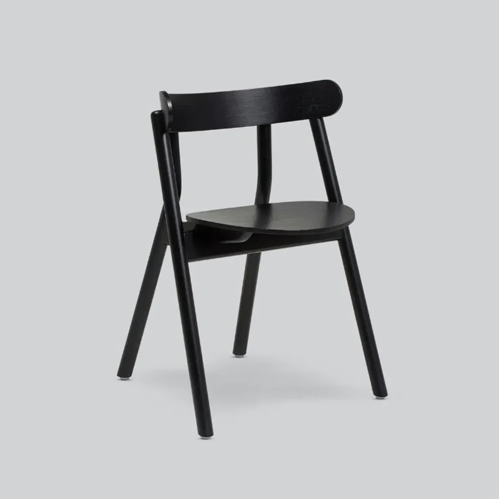 Dining Chair with Angled Legs - Light Oak