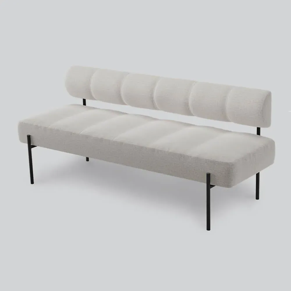Dining Sofa with Metal Frame - Black, Steel