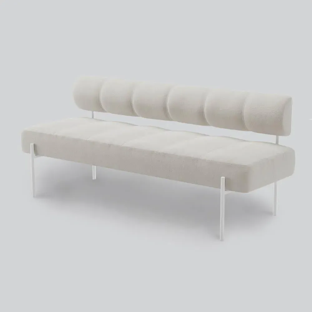 Dining Sofa with Quilted Seat - Moss, Fabric