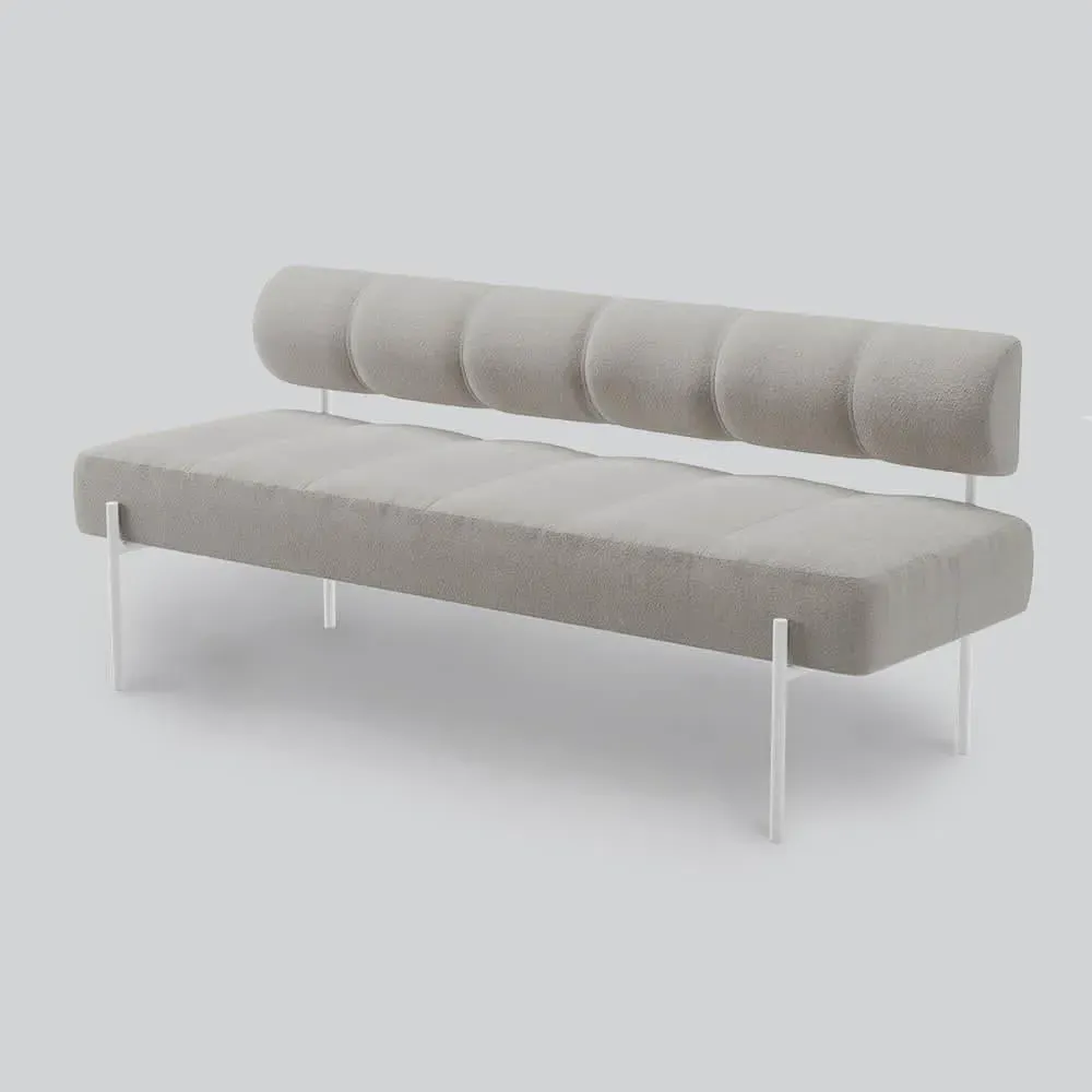 Dining Sofa with Quilted Seat - Moss, Fabric