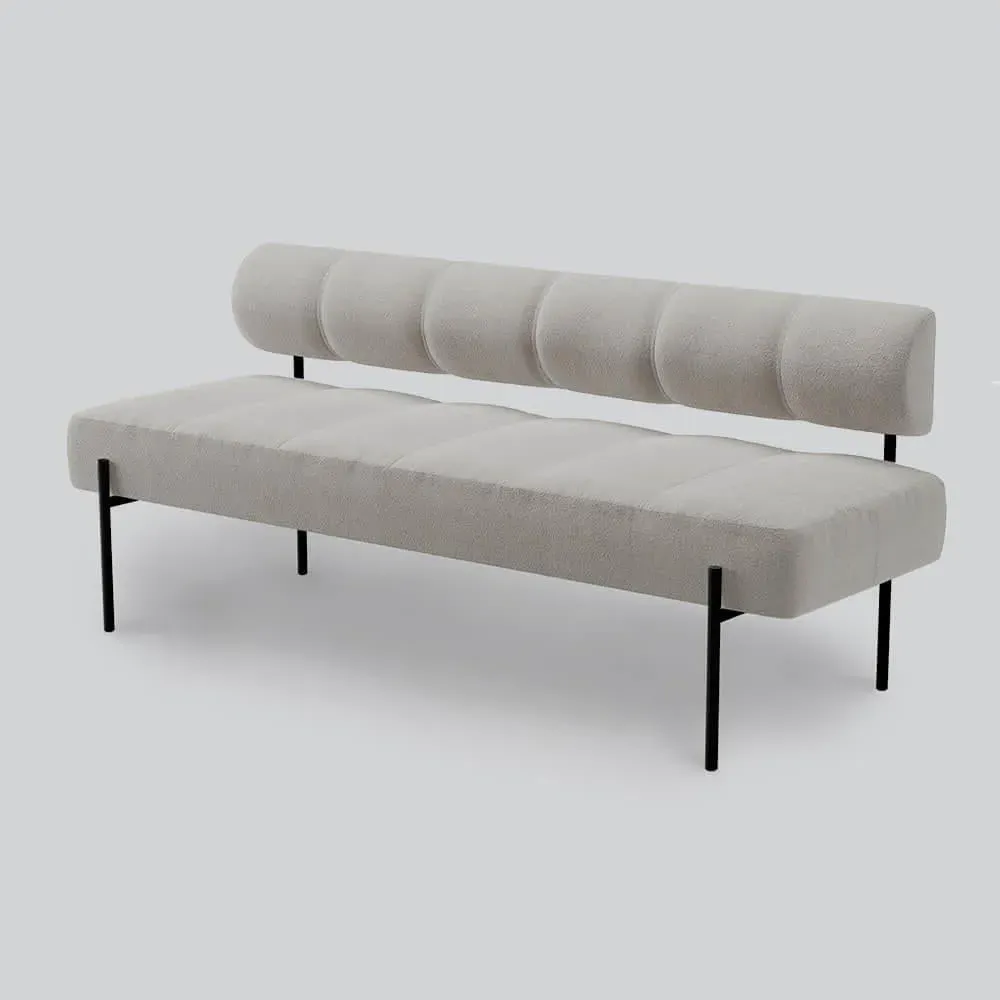 Dining Sofa with Quilted Seat - Moss, Fabric