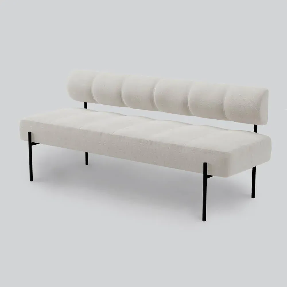 Dining Sofa with Quilted Seat - Moss, Fabric image