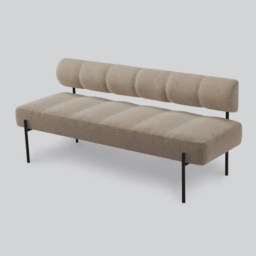 Dining Sofa with Quilted Upholstery - Black