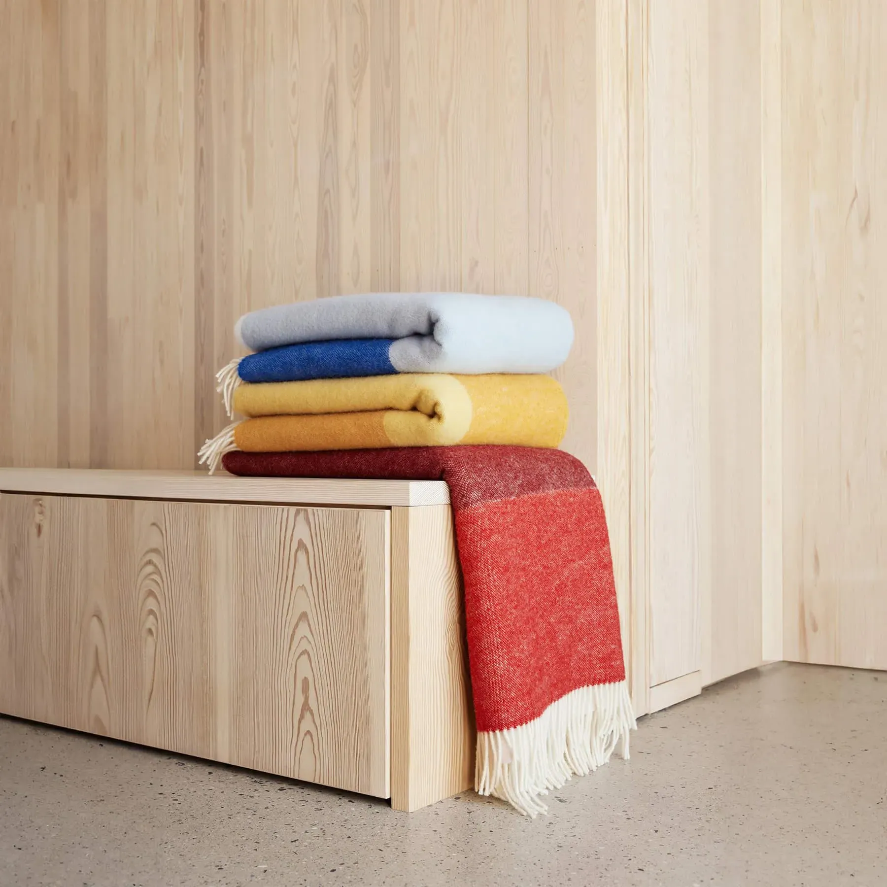 Echo Throw Blanket - Yellow, New Zealand Wool