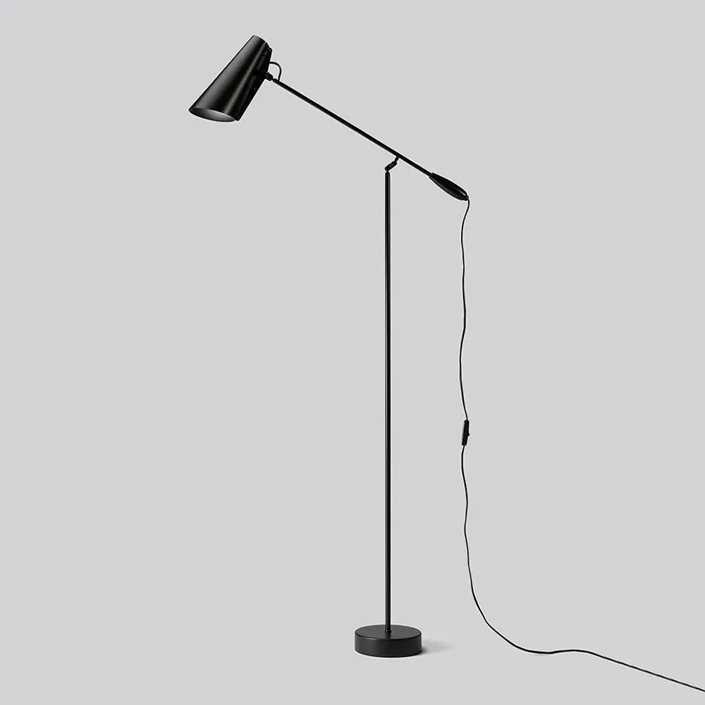 Floor Lamp with Adjustable Head - Black, Steel