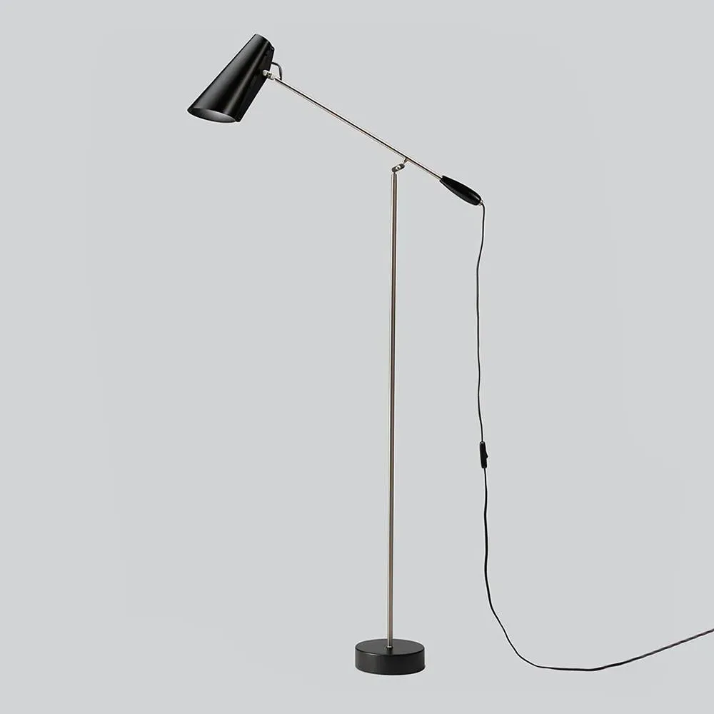 Floor Lamp with Adjustable Head - Grey, Steel