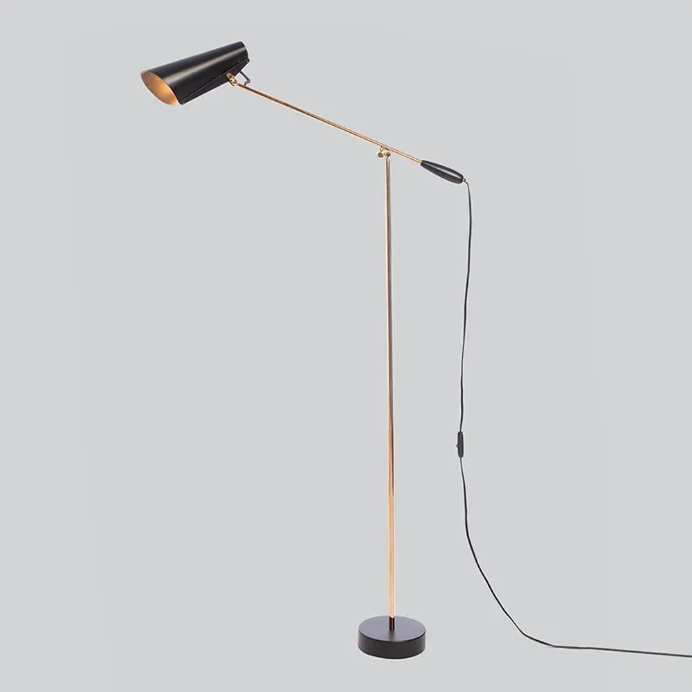 Floor Lamp with Adjustable Head - Grey, Steel
