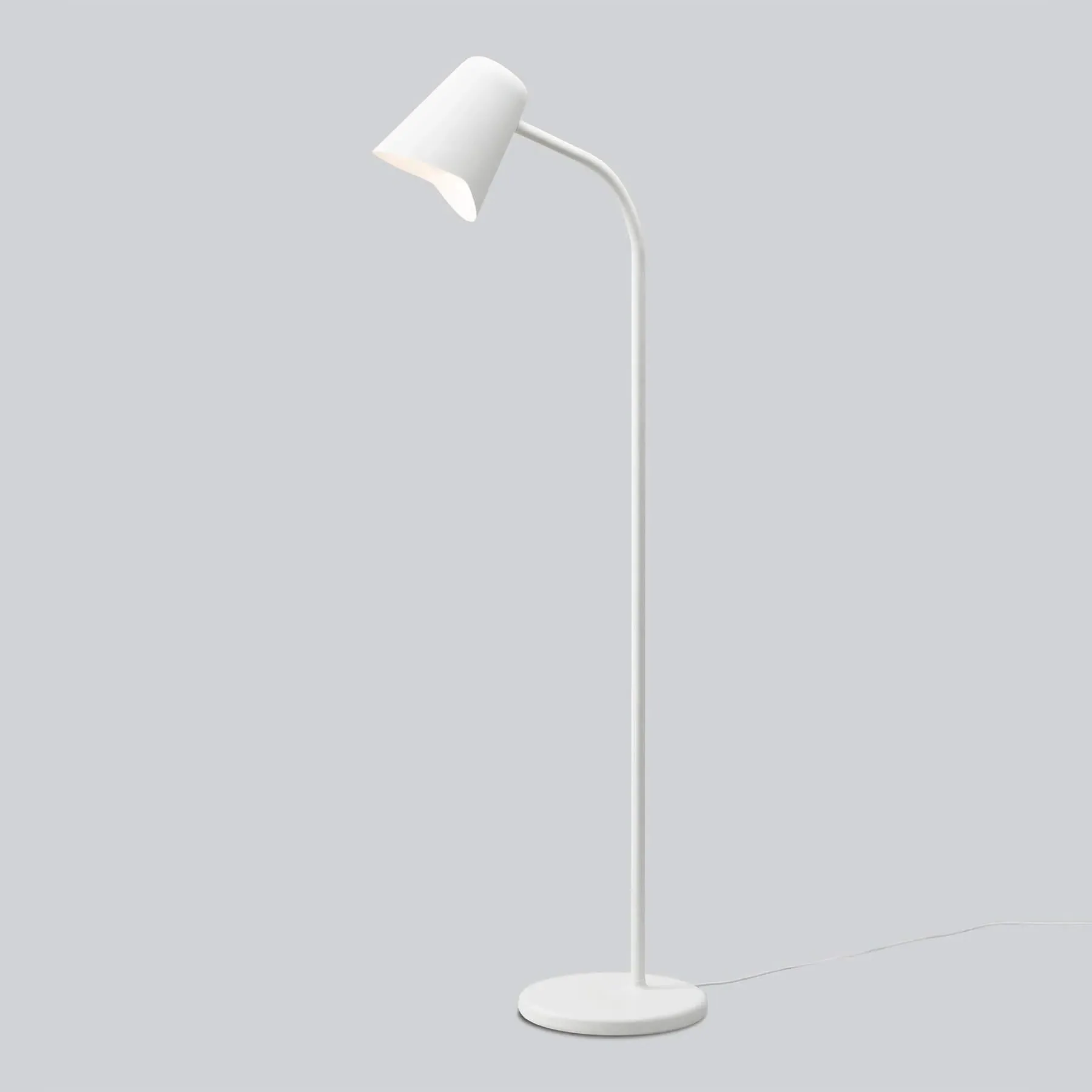 Floor Lamp with Adjustable Head - White, Steel image