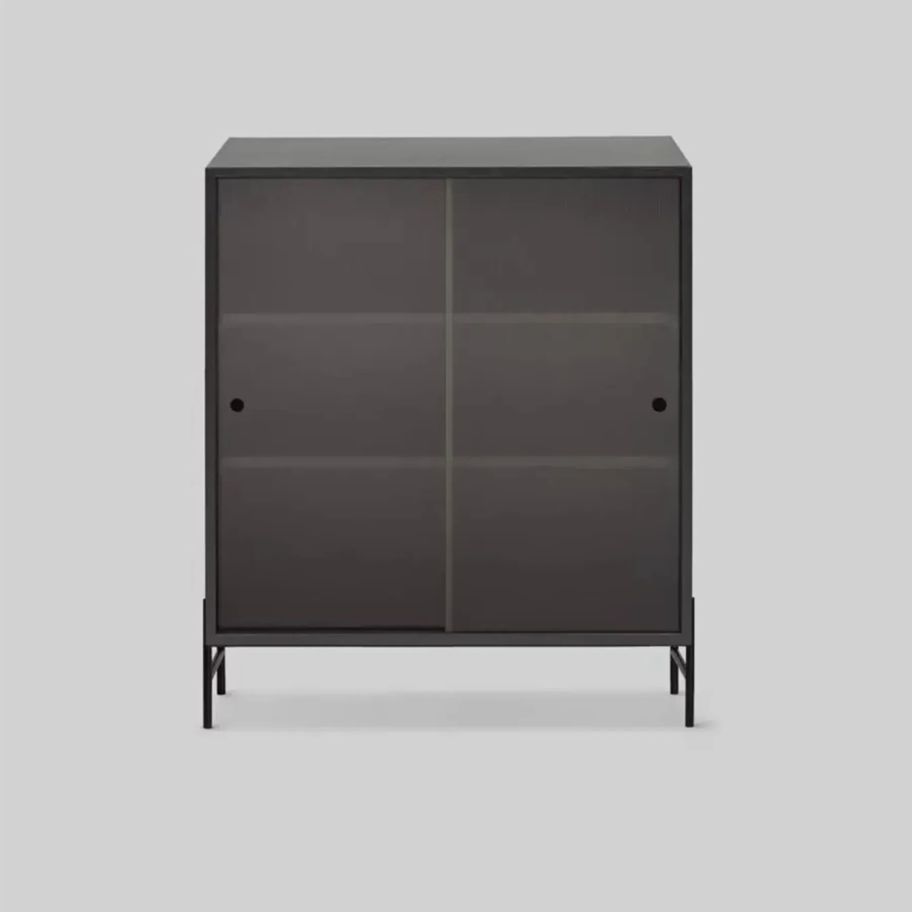 Glass Cabinet with High Legs - Black, Oak